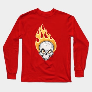 Flaming Skull Long Sleeve T-Shirt